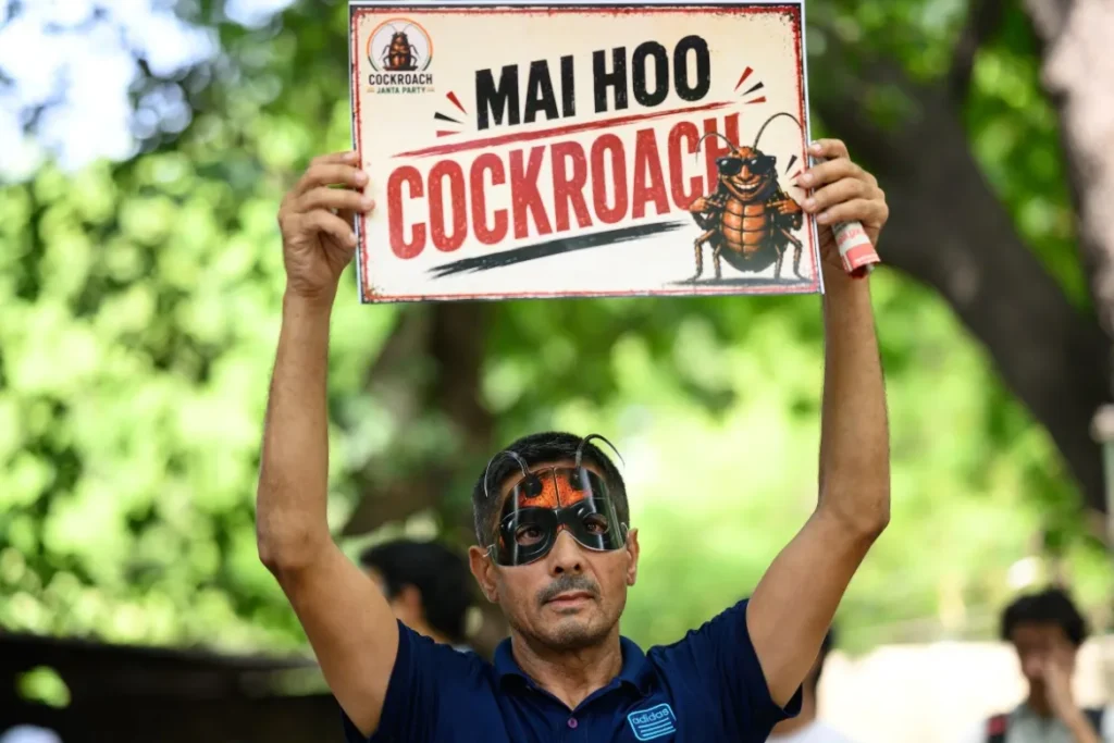 Cockroach Janta Party rallies in New Delhi for youth protests